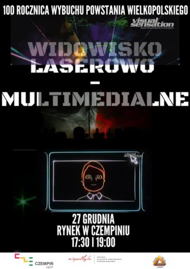 Rocznicowe widowisko laserowo-multimedialne w Czempiniu