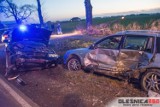Wypadek pod Oleśnicą. Dwie osoby ranne, jedna w ciężkim stanie [ZDJĘCIA]