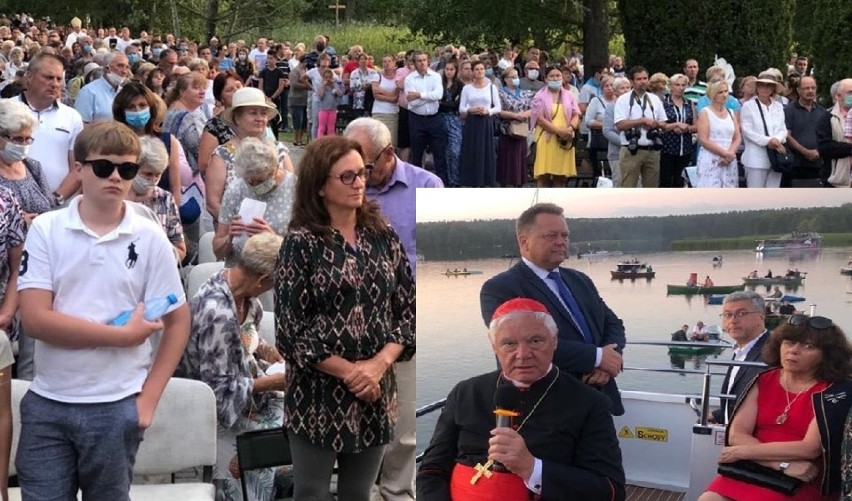 Różaniec na wodzie w Studzienicznej. W łodziach i na brzegu jeziora modliły się tysiące wiernych [Zdjęcia] 