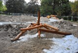 Na placu zabaw w Parku Szwedzkim w Szczawnie-Zdroju ustawiane są pierwsze konstrukcje!