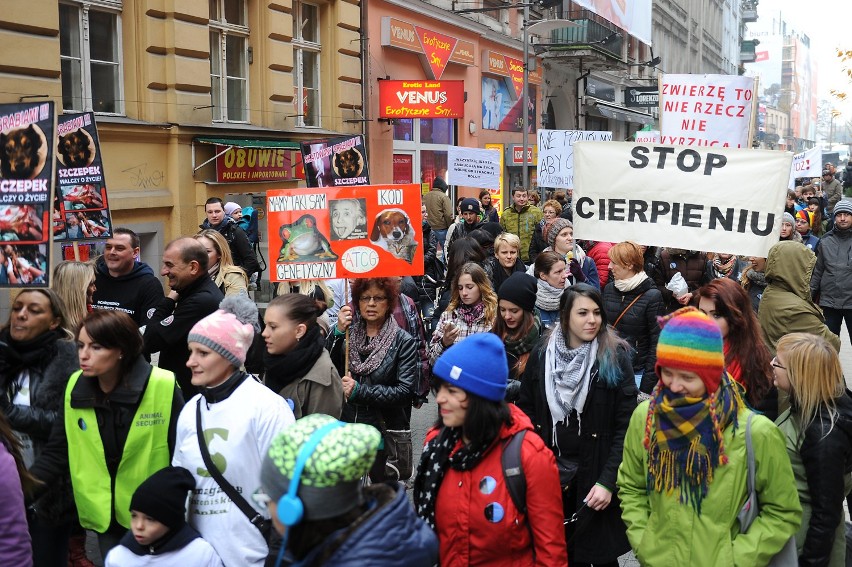 Marsz "Za krzywdy wyrządzone przez człowieka zwierzętom" w Poznaniu