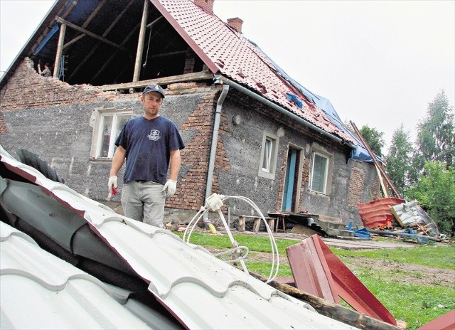 Dariusz Wawro z Graboszyc stracił piętro domu. Straty szacuje na blisko 70 tys. zł