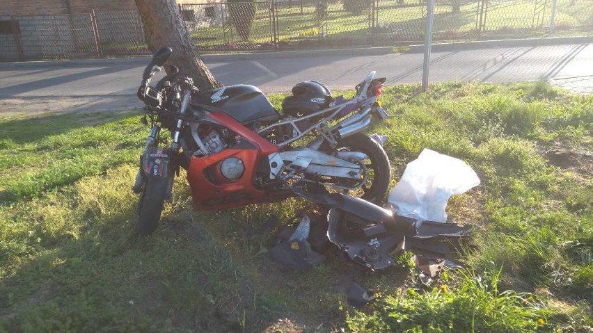 Wypadek motocyklisty w Syryni: Uciekał przed policją [ZDJĘCIA]