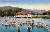 Lato w Karkonoszach w XX wieku. Cztery odkryte baseny w  Jeleniej Górze. Kąpieliska w Szklarskiej Porębie, Zachełmiu i Karpaczu