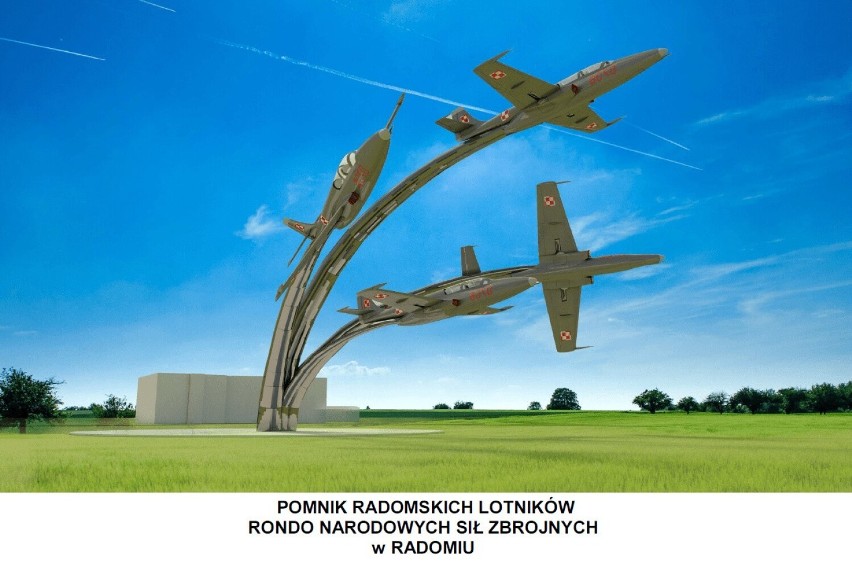 Cztery samoloty Iskra będą na rondzie Narodowych Sił Zbrojnych w Radomiu. Jest pozwolenie na budowę Pomnika Lotników Polskich. Zdjęcia