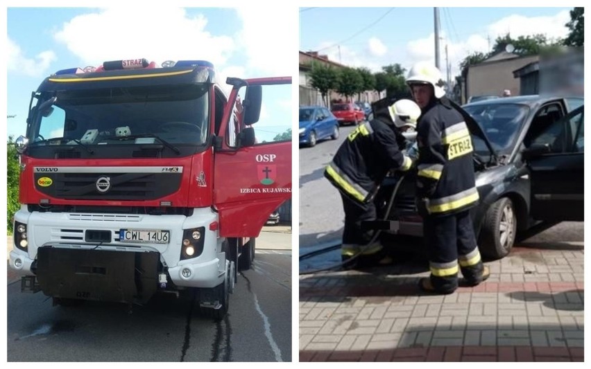 Pożar samochodu marki Renault w powiecie włocławskim [zdjęcia]