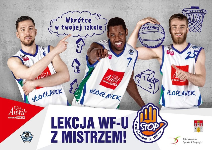 Stop zwolnieniom z WF-u. Koszykarze Anwilu z wizytą w szkołach we Włocławku
