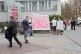 Protest w obronie boksera Janusza Kornasia przed sądem w Krakowie