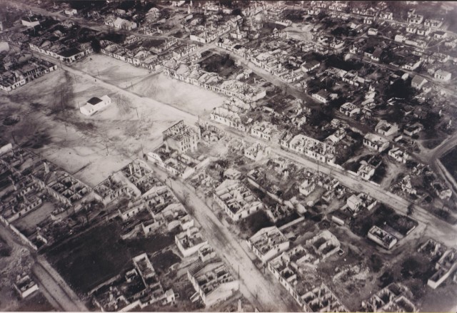 Działoszyn po bombardowaniach niemieckiego lotnictwa we wrześniu 1939 roku