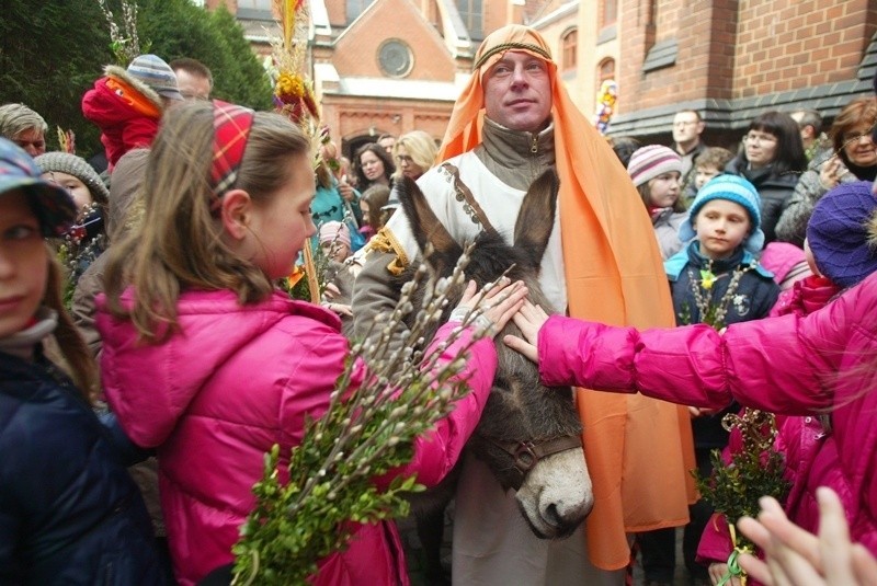 Niedziela palmowa: tłumy u wrocławskich franciszkanów