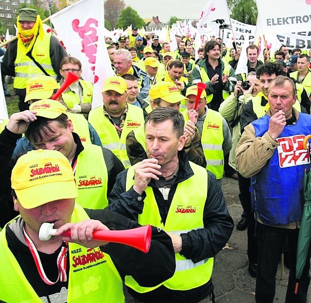 Protesty pracowników Energi są częstym widokiem na ulicach Gdańska