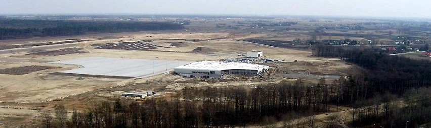 Budowa lotniska w Świdniku z lotu ptaka