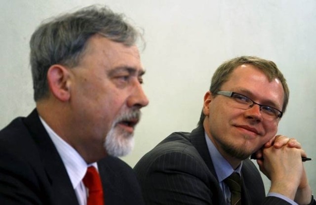 Adam Wasilewski, prezydent Lublina, z Michałem Krawczykiem podczas wczorajszej prezentacji