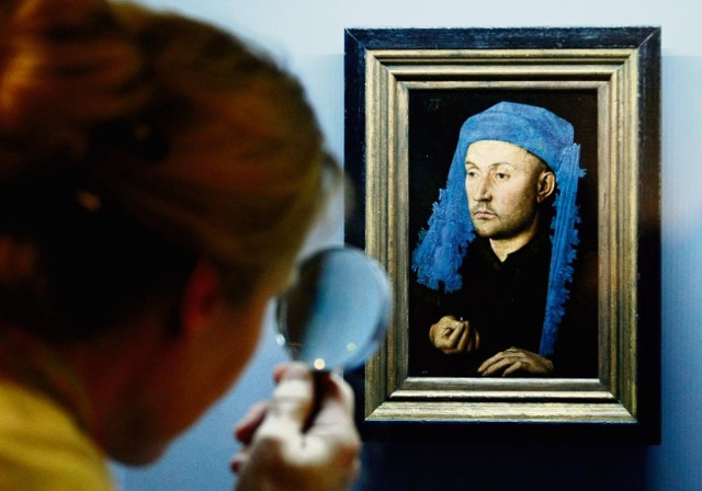 "Mężczyzna w niebieskim chaperonie" Jana van Eycka