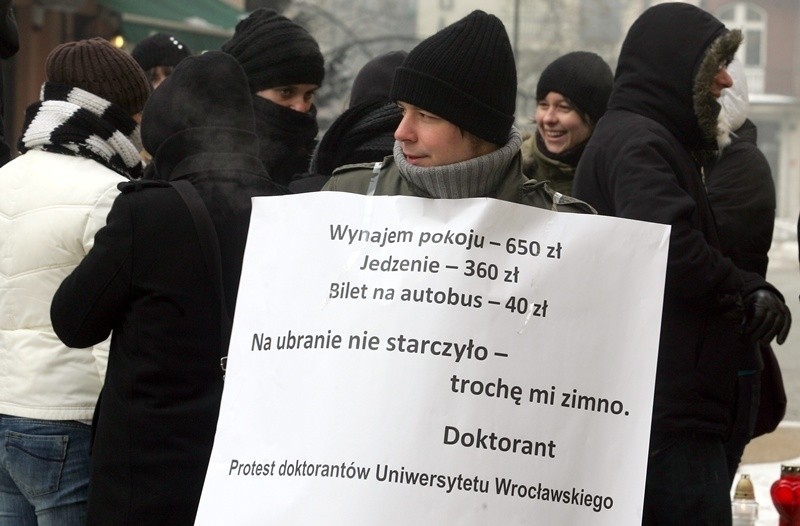 Wrocław: Strajkowali doktoranci z Uniwersytetu Wrocławskiego