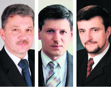 Na zdjęciu: Grzegorz Wawryka - Prawo i Sprawiedliwość; Franciszek Brzyk - Platforma Obywatelska; Zbigniew Mastalerz - kandydat niezależny