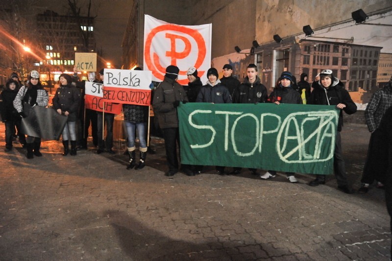 Łódzka manifestacja przeciw ACTA