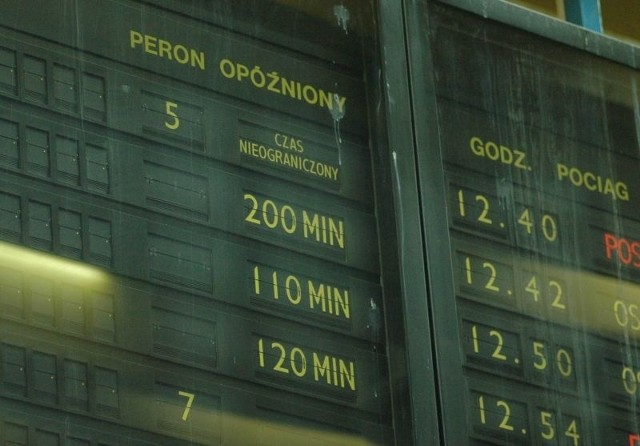 Blisko 900 minut opóźnienia mają dzisiaj pociągi przyjeżdżające i odjeżdżające z poznańskiego Dworca Głównego