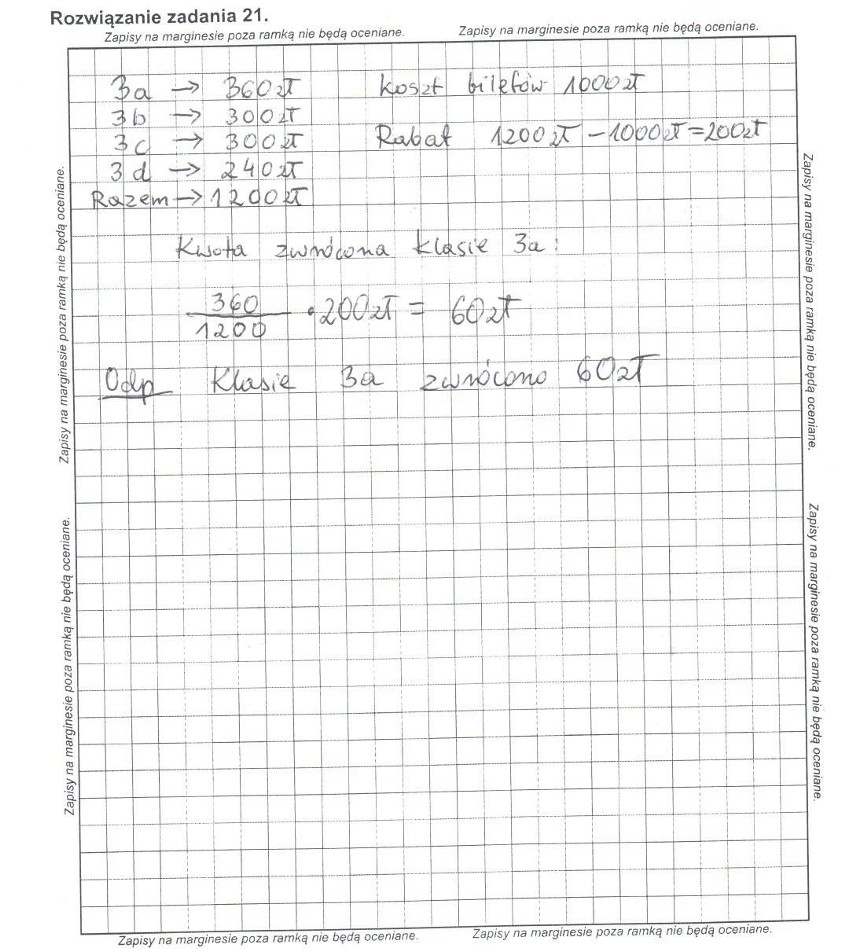 Próbne testy gimnazjalne: matematyka [ODPOWIEDZI i ARKUSZE]