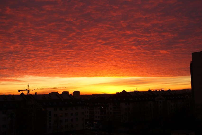 Piękny zachód słońca w Lublinie