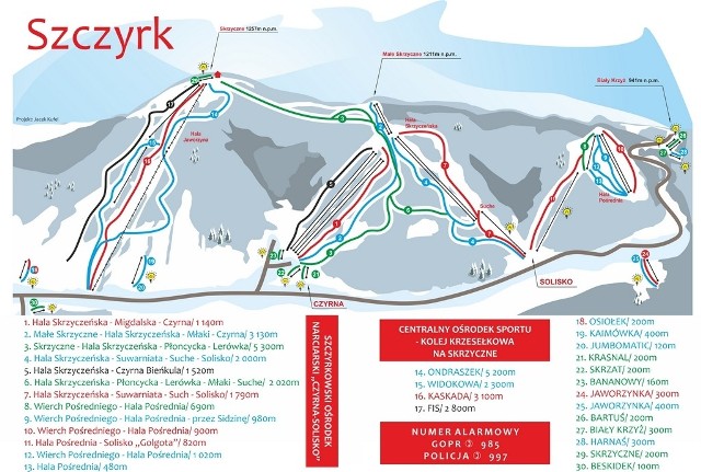 Mapa tras narciarskich
