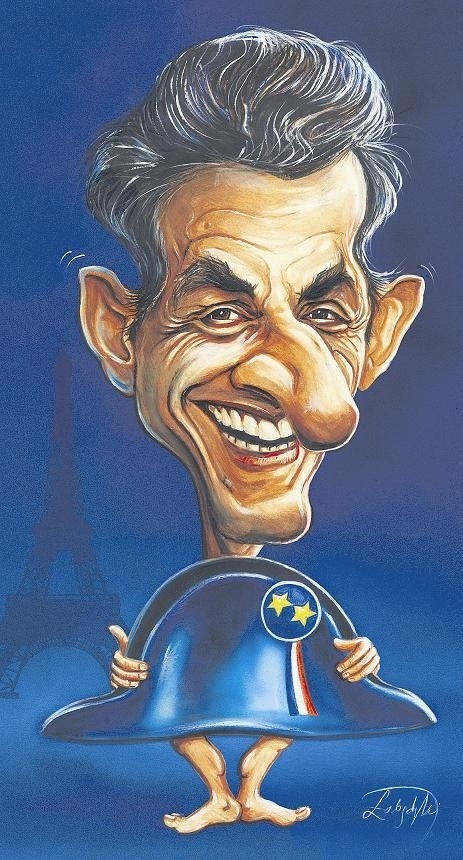 Nicholas Sarkozy - karykatura.