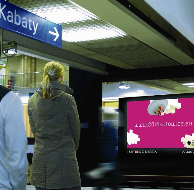 Na takich ekranach w warszawskim metrze będzie reklamowana kandydatura Katowic