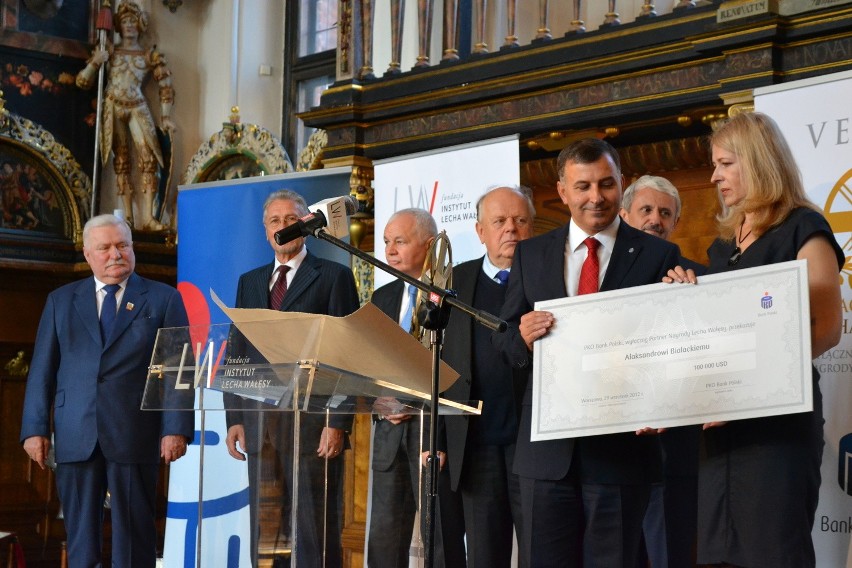 Nagroda Lecha Wałęsy wsparciem dla opozycji na Białorusi [ZDJĘCIA]
