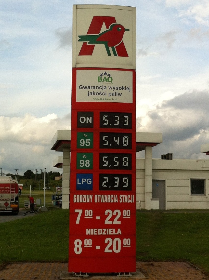 Ceny paliw pikują. Stacja Auchan w Sosnowcu
