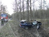 Wypadki w radzyńskim: BMW na drzewie, 6 osób w szpitalu