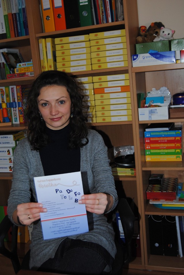 Magdalena Feluś-Majewska z Chrzanowa dzięki otrzymanej dotacji z urzędu pracy otworzyła gabinet logopedyczny