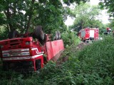 Dachowanie ciężarówki w powiecie kętrzyńskim [zdjęcia]