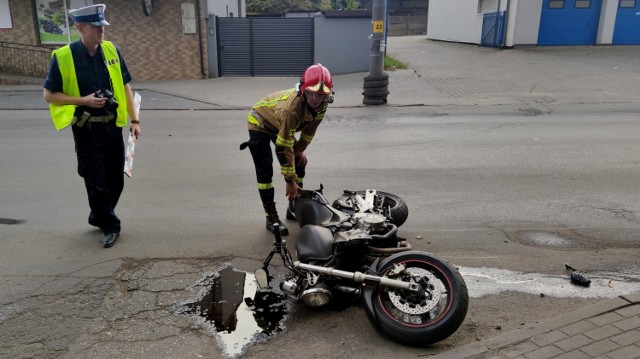 Wypadek na Roosevelta w Piotrkowie. Ranny motocyklista