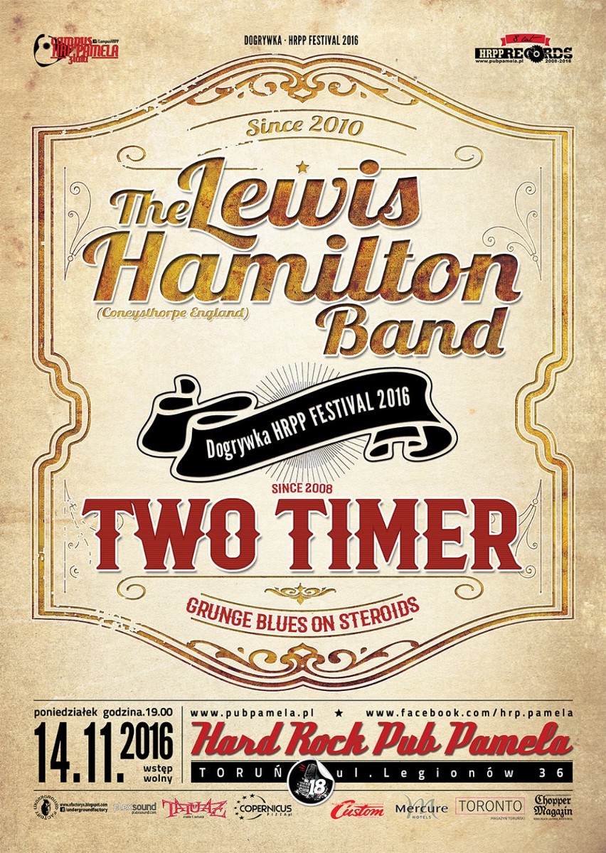 Two Timer oraz Lewis Hamilton Band w Hard Rock Pubie Pamela