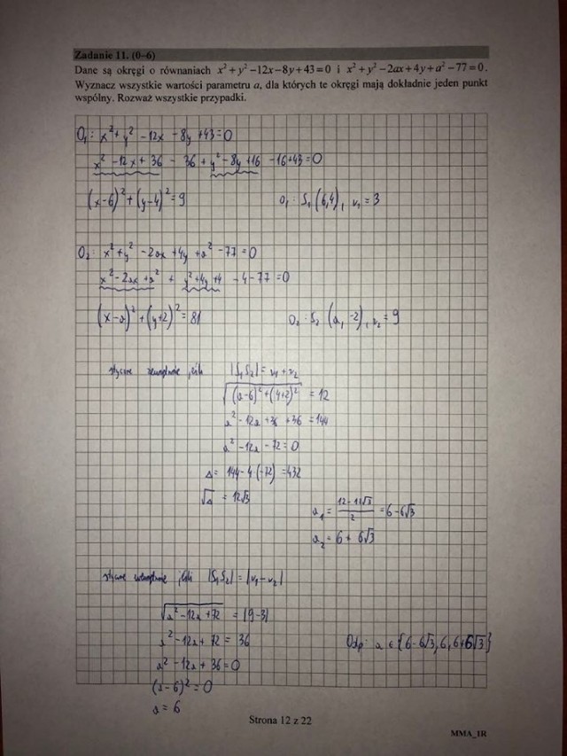 Matura z matematyki rozszerzona 2019: Odpowiedzi, Zadania, Rozwiązania, Arkusz CKE