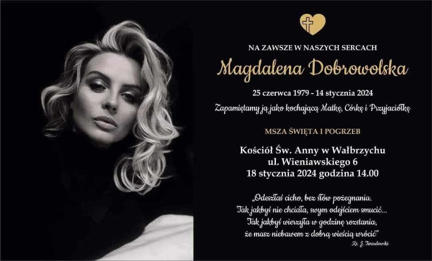 Odeszła Magdalena Dobrowolska. Pochodząca z Wałbrzycha wizażystka i makijażystka znana jako Magdalena Dobra. Pogrzeb w czwartek