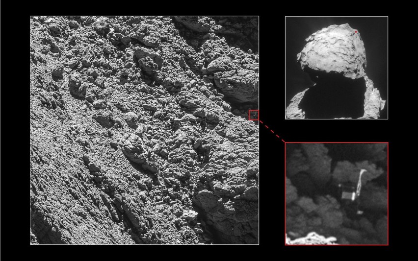 Rosetta odnalazła na komecie 67P lądownik Philae. Sonda sfotografowała obiekt