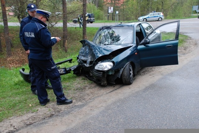 Wypadek koło Piaśnicy. Zderzyły się daewoo i fiat