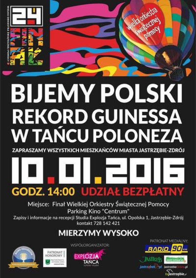 WOŚP w Jastrzębiu: rekord Guinnessa w tańcu poloneza