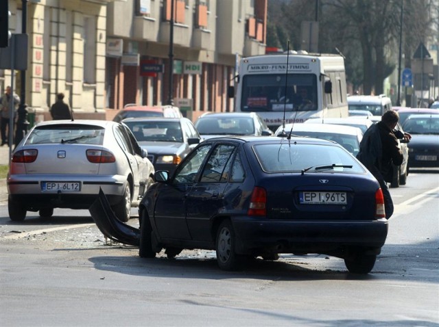 Kolizja w al. 3 Maja w Piotrkowie