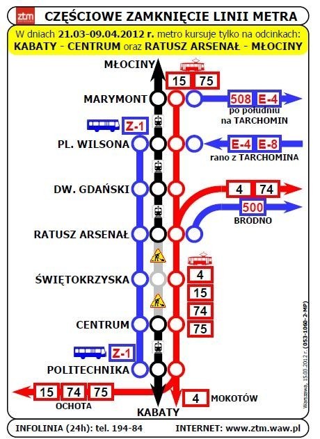 Od środy metro Świętokrzyska będzie zamknięte. ZTM uruchamia linie zastępcze (ROZKŁADY)