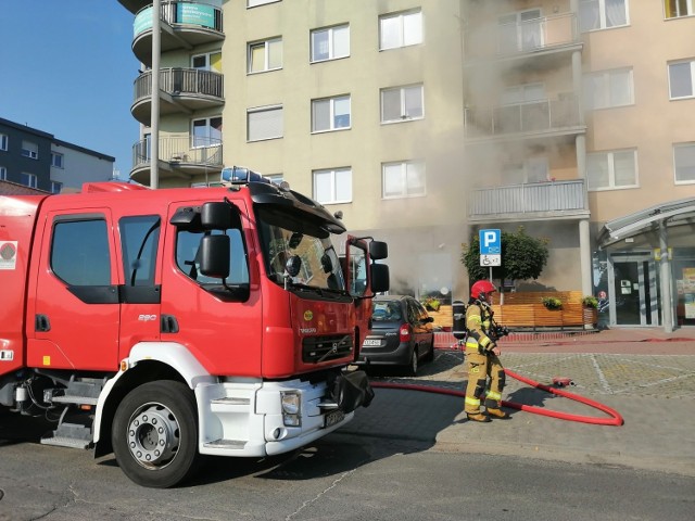 Strażacy w akcji w kawiarni Sopelek na ul. Bielskiej w Opolu (osiedle Malinka).