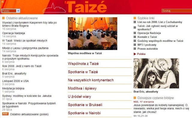 Oficjalna strona Taize