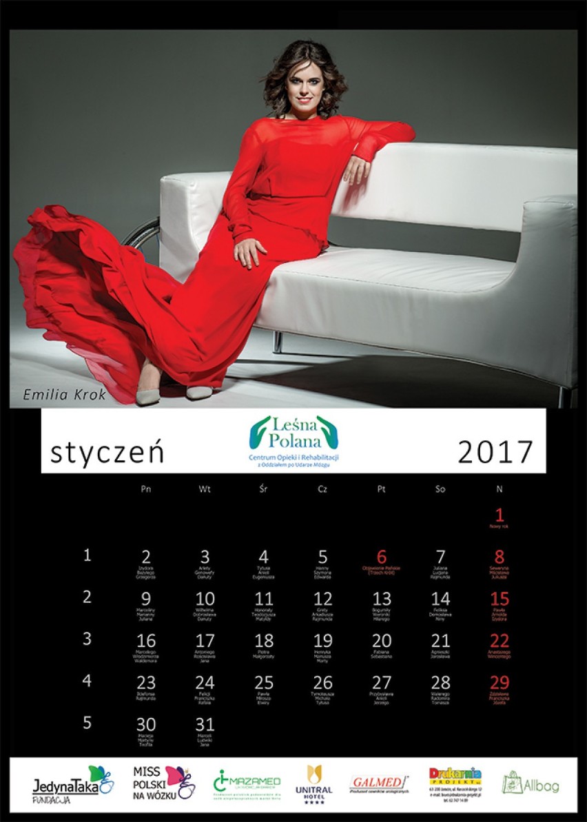 Miss Polski Na Wózku, kalendarz charytatywny