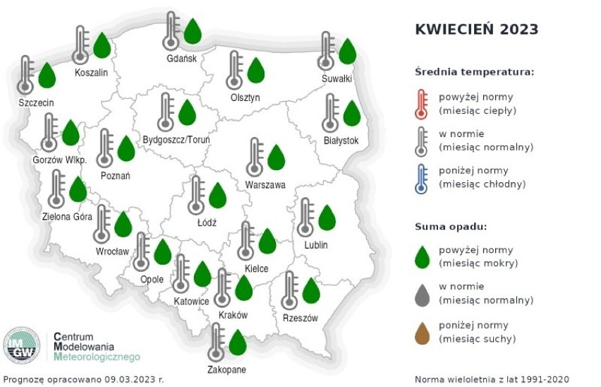 Długoterminowa prognoza na kwiecień 2023