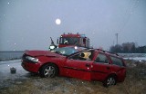 Wypadek w miejscowości Ląd Kolonia. Opel w rowie