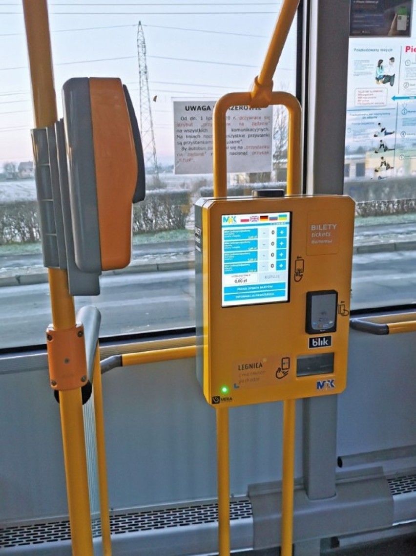 Automaty z biletami w autobusach MPK Legnica