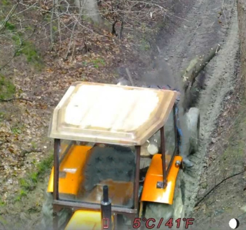Dron pomógł strażnikom leśnym nadleśnictw RDLP w Krośnie w namierzeniu sprawcy kradzieży drewna. Nagranie doprowadziło ich do złodzieja 