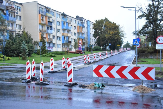 Przebudowa ulicy Browarowej w Żninie. Stan na 27.09.2022.