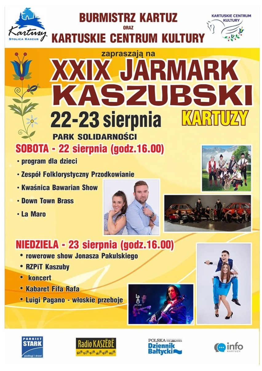 W dniach 22-23 sierpnia po raz 29. odbędzie się Jarmark Kaszubski w Kartuzach